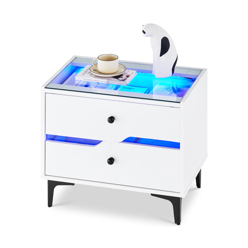 60cm W Manufactured Wood Bedside Table