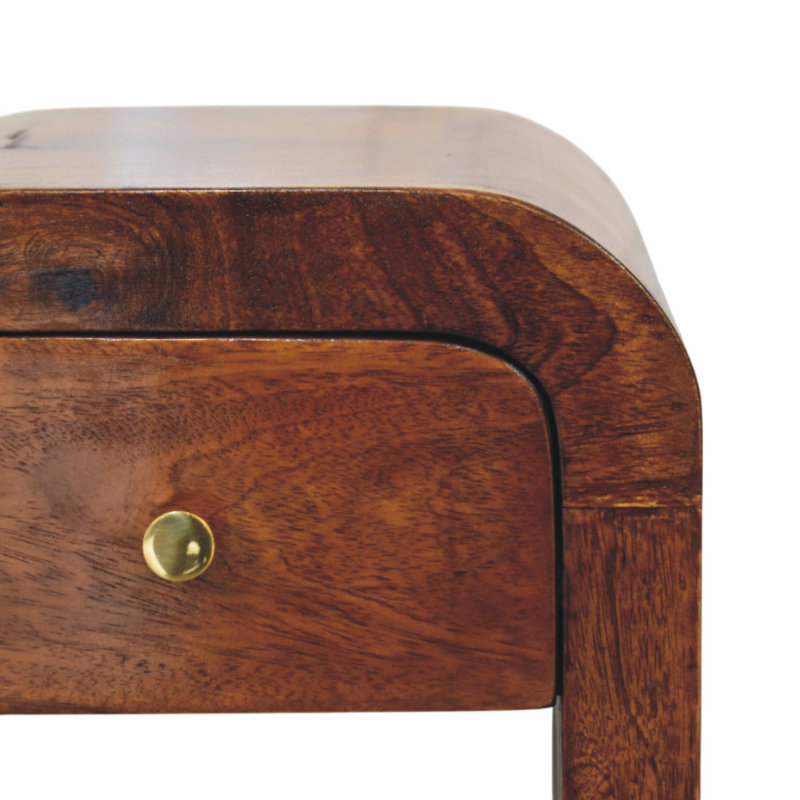 Mini Darcy Chestnut Nightstand With Curved Edges