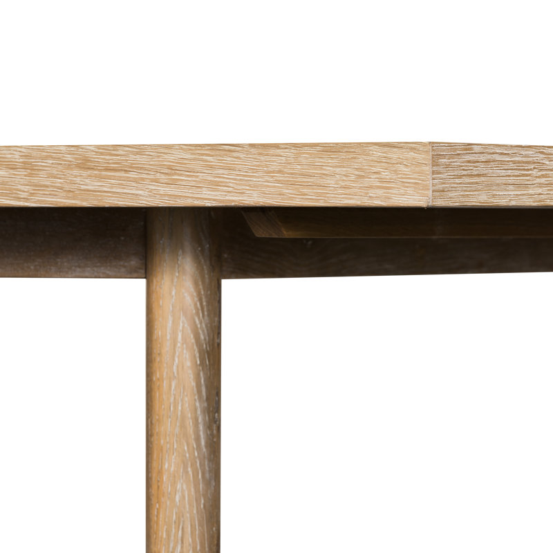 Vallie 84'' Whitewashed Oak Trestle Dining Table