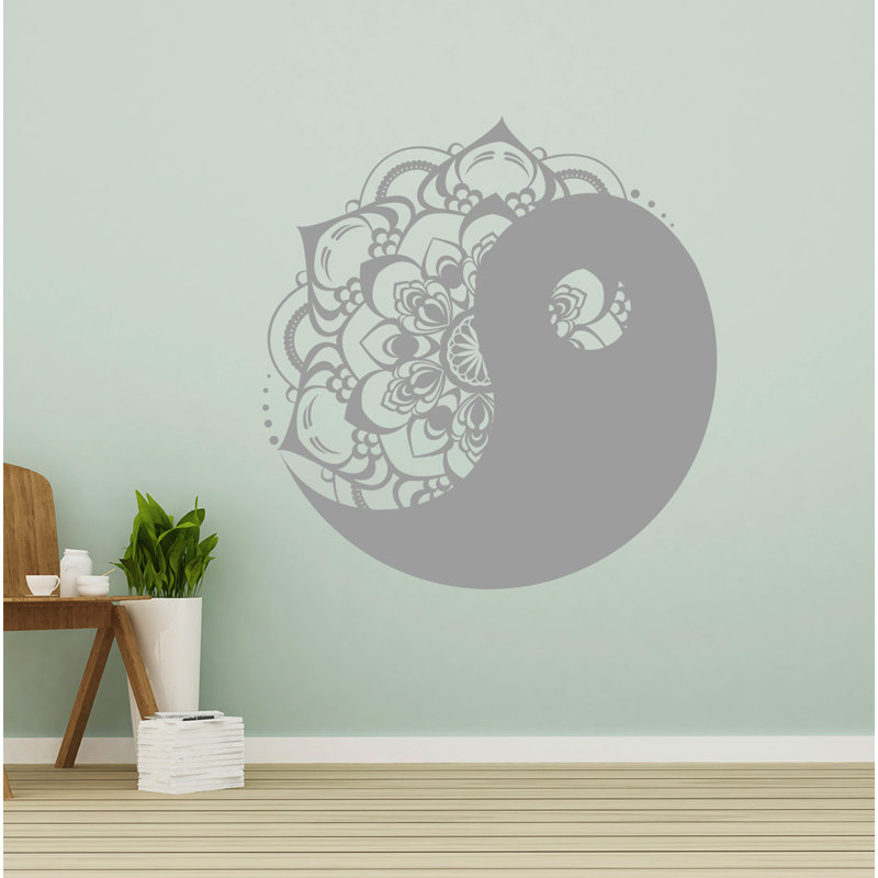 Adhésif décoratif mandala bohémien, Argent, H 20 po x l 22 po