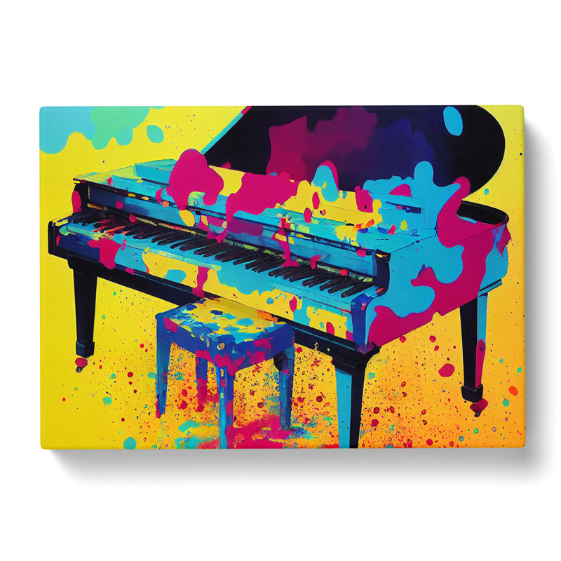 Splashed Piano Abstract - Wrapped Canvas, 50cm H x 76cm W x 3cm D
