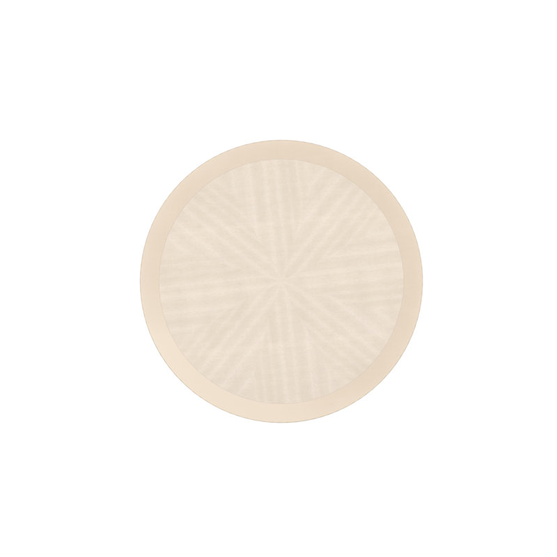 Champagne Pearl Round Wood and Glass Coffee Table