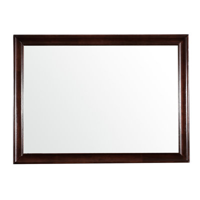 Miroir cappuccino G8875-m, style transitionnel, image claire avec verre bas, beige, 45 po Profondeur x 1 largeur 33 hauteur, 25 lb couleur, verre pour la réflexion en perspective, placage de bois, 33 po x 45 po x 1 po