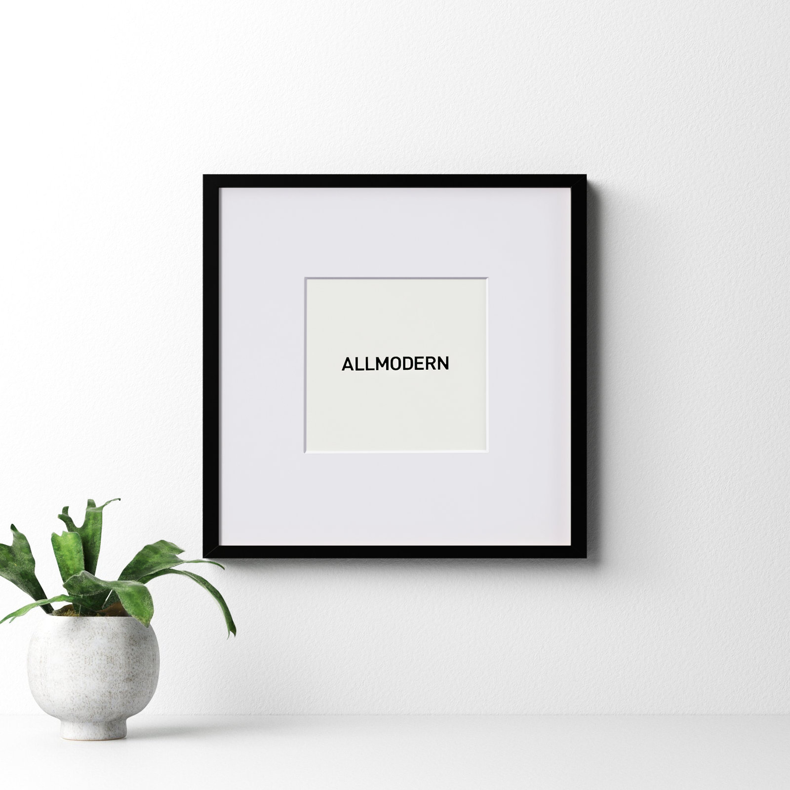 Capullo Wood Matte Picture Frame with Mat, Black, 20" x 20", 11" x 14"