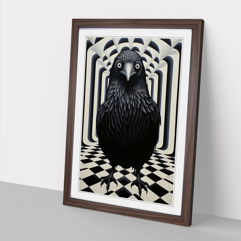 Single Picture Frame Print on Wood, 64cm H x 46cm W, Walnut Framed