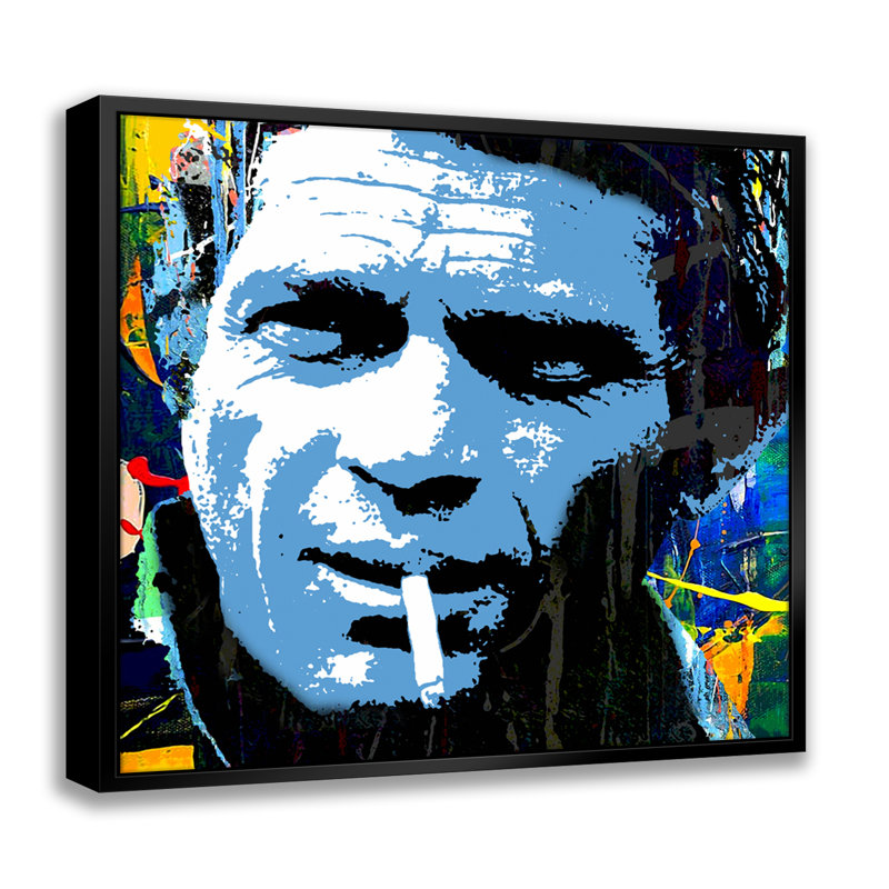 Le Mans Mcqueen, estampe numérique sur toile avec cadre flottant vertical, H 18 po x l 18 po