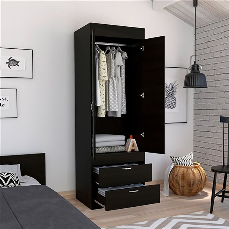 Armoire 2 tiroirs, Noir