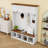 Entryway Hall Tree with Bench, 4 Cabinets, Open Compartments and 4 Hooks-129518321