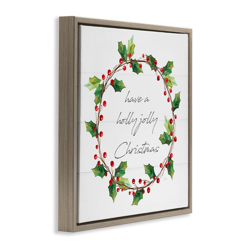 Art de giclée de Noël saisonnier par Livi Finn, H 18 po x l 18 po, Cadre flottant orme Montalcino