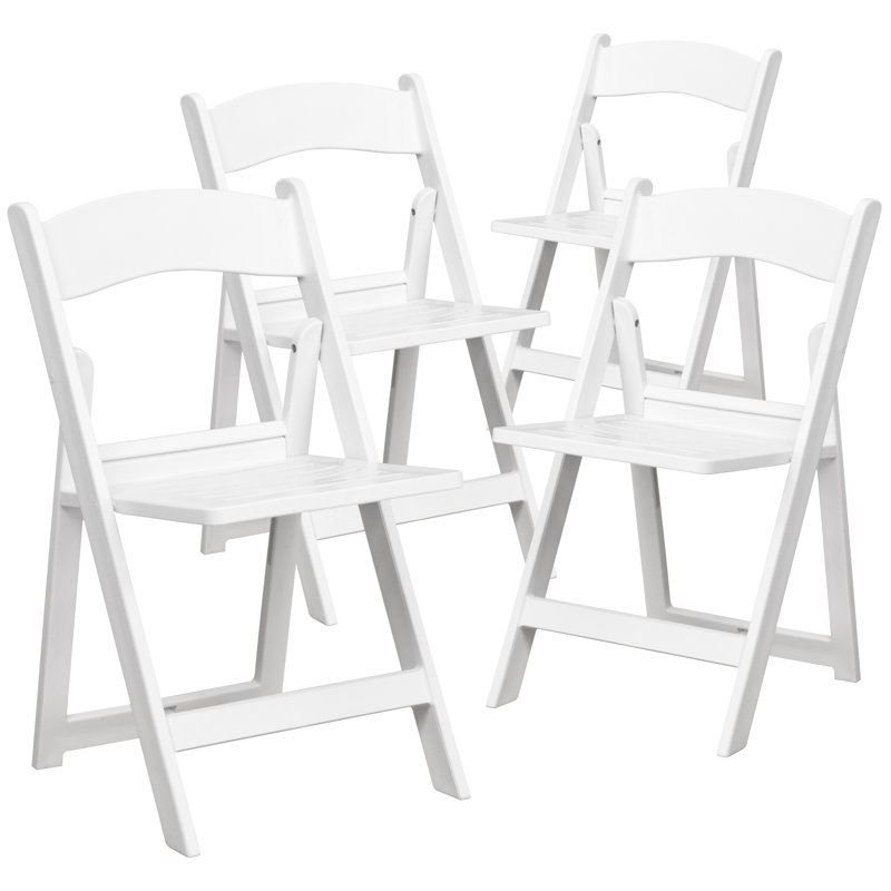 Resin Folding Chair with Slatted Seat