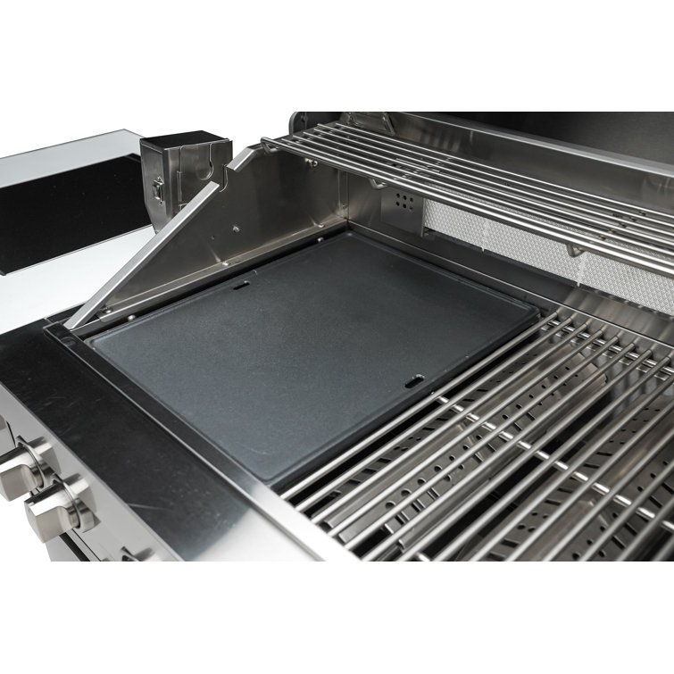 Non-Stick Cast Iron Grill Griddle Pan Ridged And Flat Double Sided
