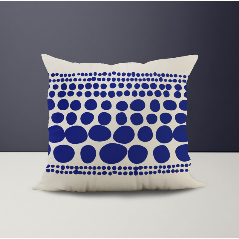 Jeté carré intérieur / extérieur en polyester Ikom, L 15 po x H 15 po, Bleu marine