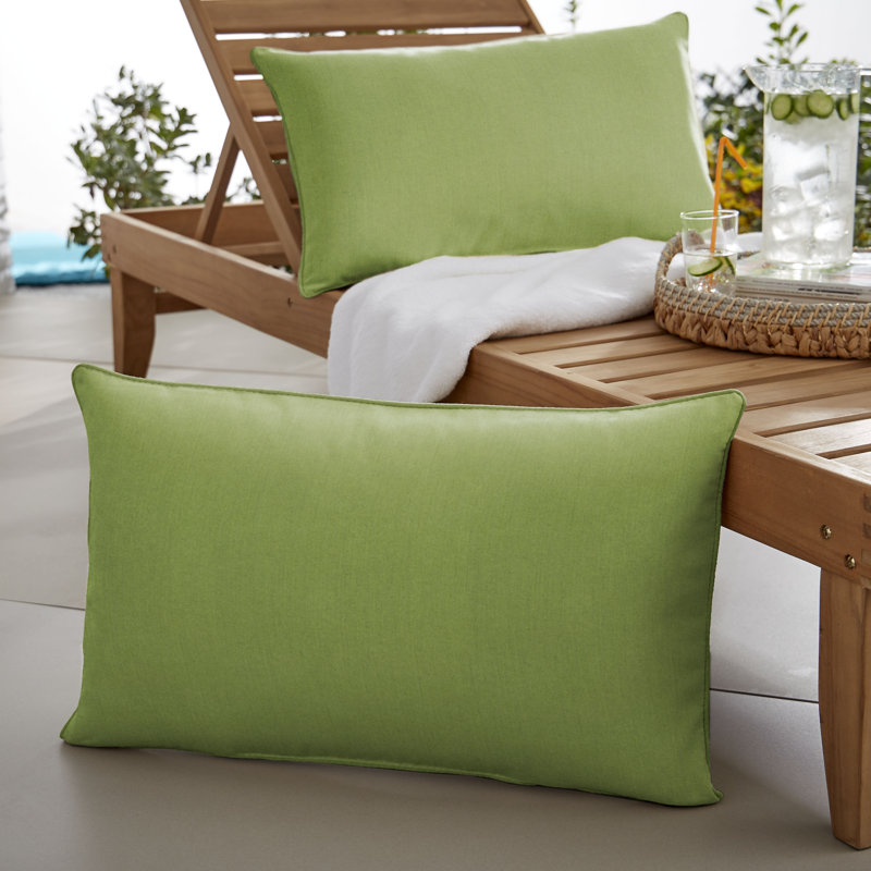 Sunbrella Canvas Aruba Indoor/Outdoor Xl Lumbar Pillow, Set Of 2, Cilantro Green