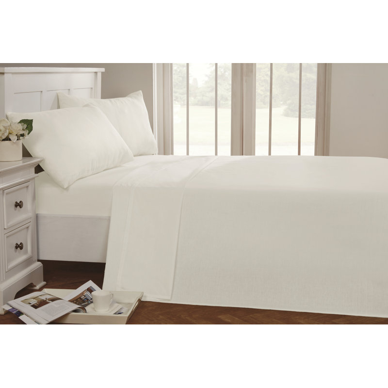 Itzany 100% Cotton Flat Sheet, White, Super King (6')