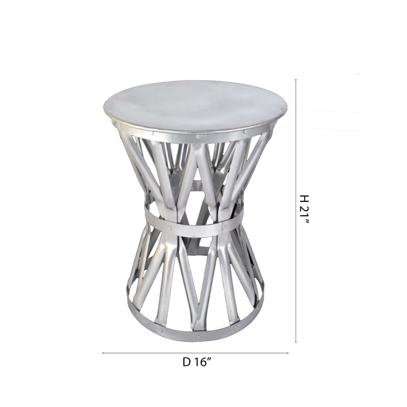Tabouret en aluminium argenté
