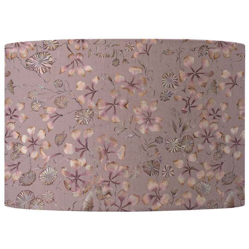 Round Cotton Lamp Shade ( No Direct Attachment Method ), 29cm H x 52cm W x 52cm D, Dark Pink