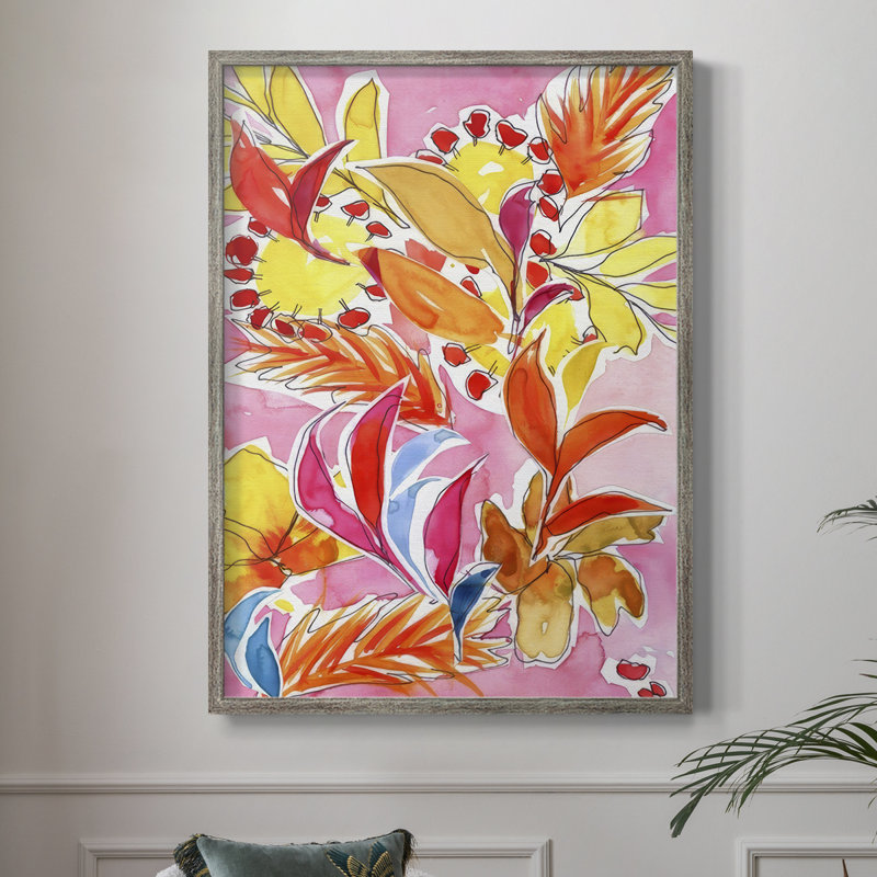 Manic Botanical I, reproduction encadrée - bois massif 2986562, H 11 po x l 9 po