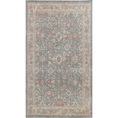 Gris laine oriental/brun clair/rouge Tapis décoratif