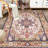 Vintage Bohemian Persian Non-Slip Washable Rug - Living Room & Kitchen Floral Splendor (Blue/Gold)-1171013769