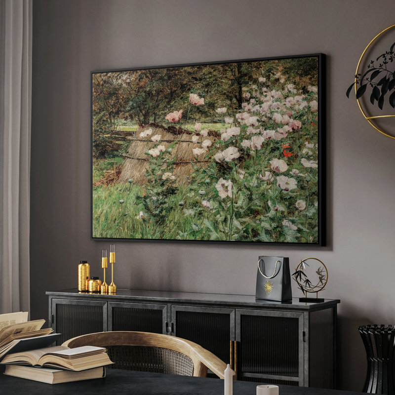 Paysage rétro - CMLXVII, Toile avec cadre flottant noir, H 27 po x l 41 po