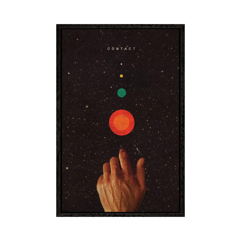 Contact 1 Piece Wall Art on Canvas, 66.04cm H x 45.72cm W x 3.81cm D, Black Framed