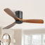 132CM Solid Wood 3-Blade Propeller Ceiling Fan with Remote Control-1614356251