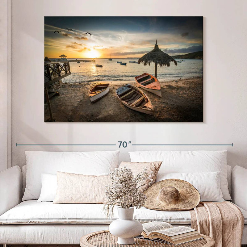 Mehar Wooden Boats In Curacao, 34" H x 51" W
