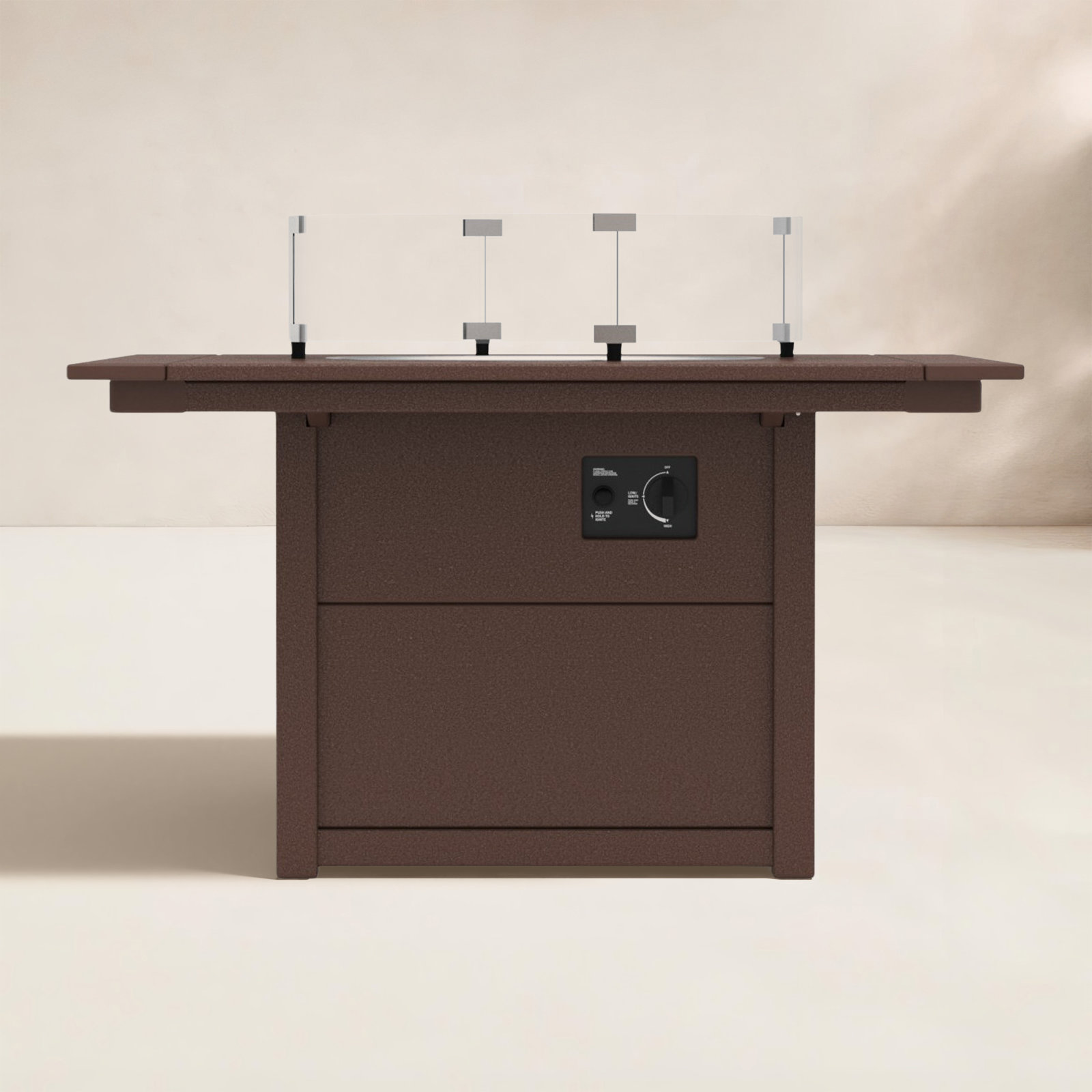 POLYWOOD® Square 42" Fire Pit Table, Mahogany