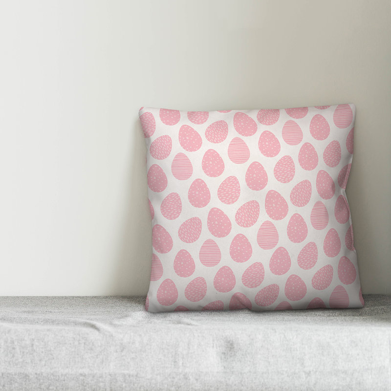  Coussin Pâques, 16 po x 1 po, Pas de bourre, Rose