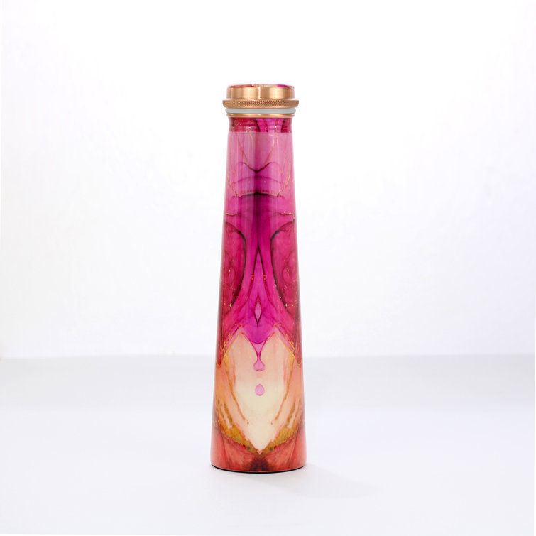 Printed Tower Copper Water Bottle 850ML - Red Marble