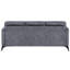 Siège 3 places en microfibre gris foncé avec design contemporain, pieds et structure en métal noir, coussins de siège d'une capacité de 300 lb, fabrication en contreplaqué