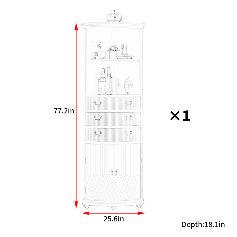American Style Light Luxury Accent Cabinet