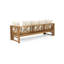  Canapé d'extérieur extensible 3 places en bois d'acacia avec coussins, méridienne de patio pour le jardin, la cour, la terrasse et la cour