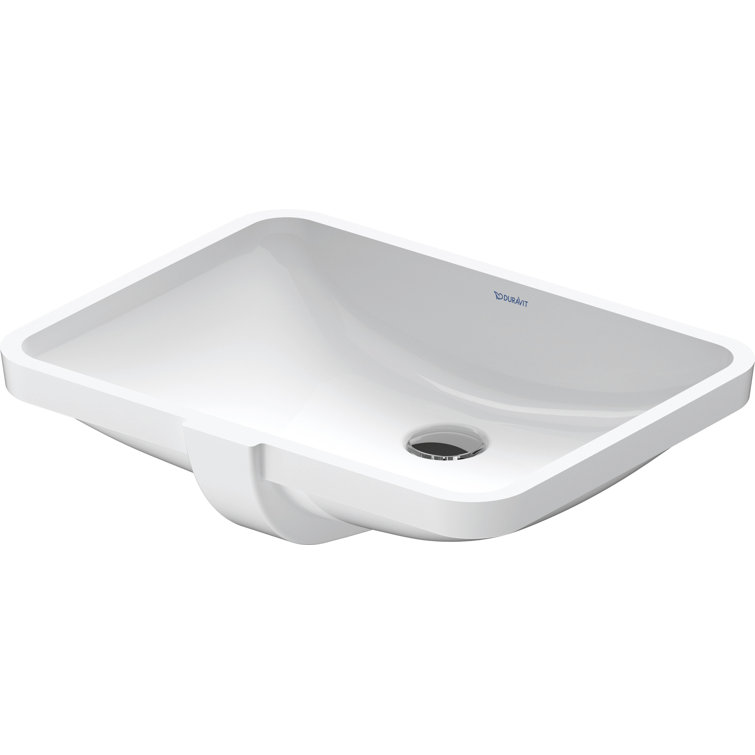 Me By Starck White Ceramic Rectangular Undermount Bathroom Sink with Overflow