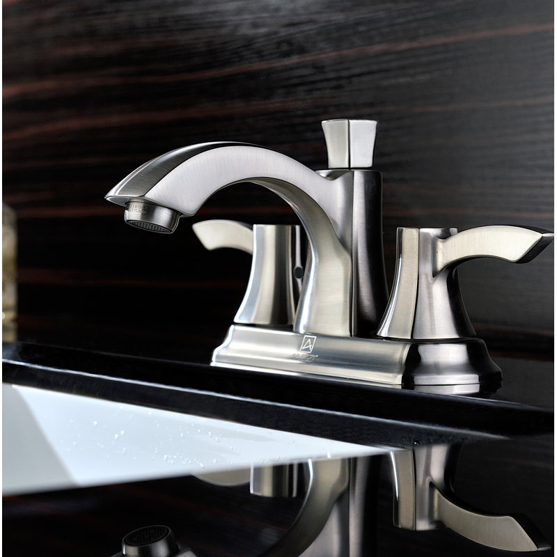 Visor Series Centerset Bathroom Faucet, Brushed Nickel