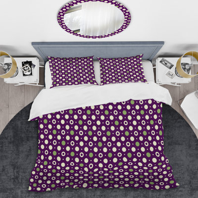 Ensemble de housse de couette en microfibre mauve / vert 2 pièces