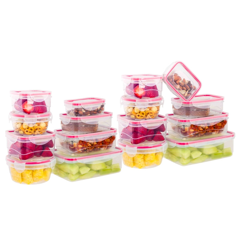 Ensemble de 16 contenants alimentaires en plastique Wigan, Rouge