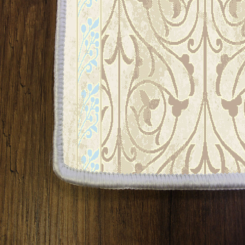 Tapis moelleux doux (2,6 x 4,9 pi), 1% polyester, hauteur de poils 0,3 po | Antibactérien, antidérapant, 65 g / m² | Lavable à la machine, impression numérique 3D | Parfait pour le salon, l'entrée et la chambre à coucher