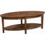 Table basse 48 po avec tablette de rangement ovale Natural Revive en bois rustique et style maison de campagne
