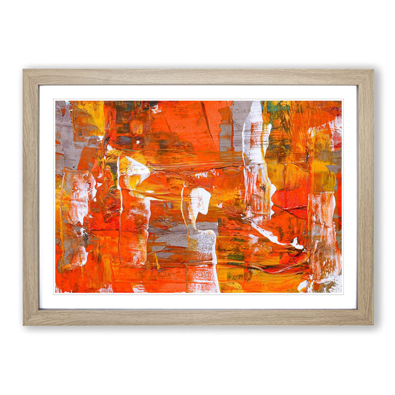 Abstract Art Painting Vol.252 by S.Johnson - Picture Frame Painting Print, 62cm H x 87cm W x 2cm D, Oak Framed
