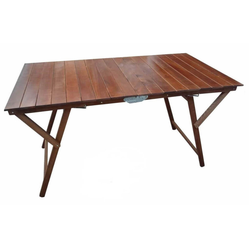 Lelianna Rectangular Acacia Outdoor Dining Table , 140cm cm W 70cm cm D, Brown