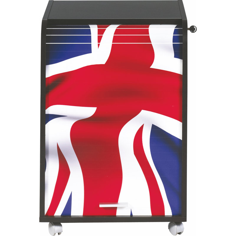 Graziella 1 -Door 2 -Drawer Filing Storage Cabinet, Black
