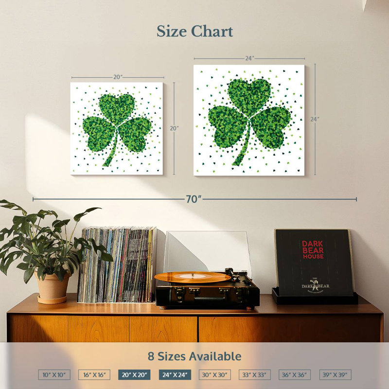 Harnek Hearts Forming Shamrock, 20" H x 20" W