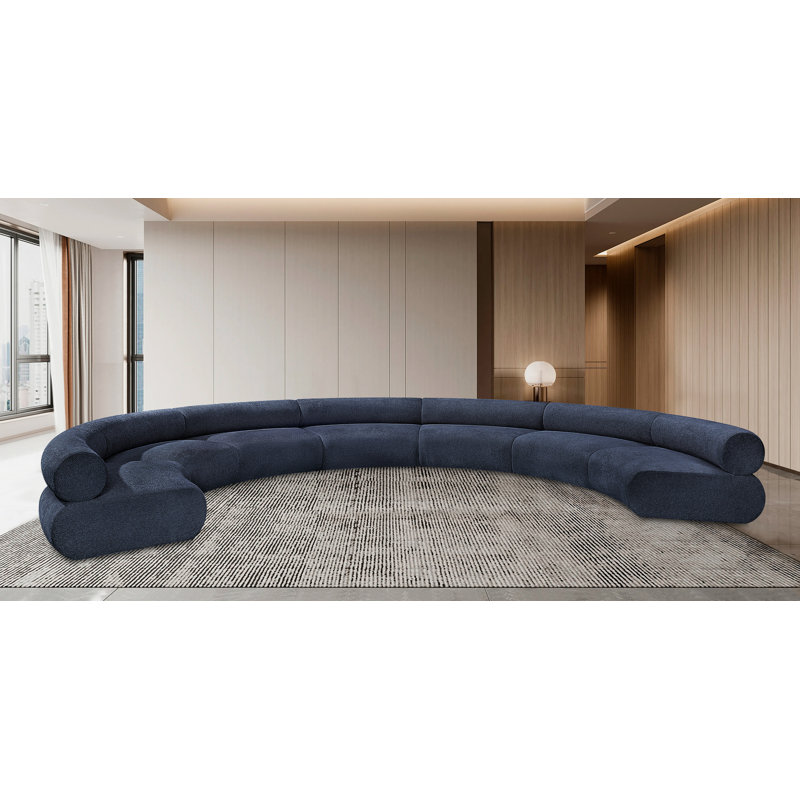 Canapé rembourré Bale, Tissu chenille bleu marine