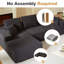 Canapé modulaire modulaire avec méridienne et tabouret rembourré mobile, canapé en forme de L moderne pour un confort de vie et de détente dans la chambre à coucher, aucun assemblage requis-1339696390