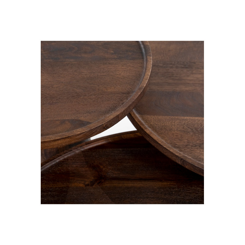 Ron Solid Wood Tray Top End Table, Brown