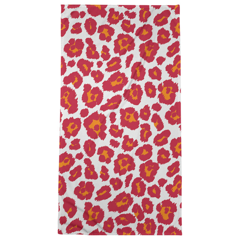 Serviette de plage Holderness, Mélange polyester-coton, Blanc / orange / rouge