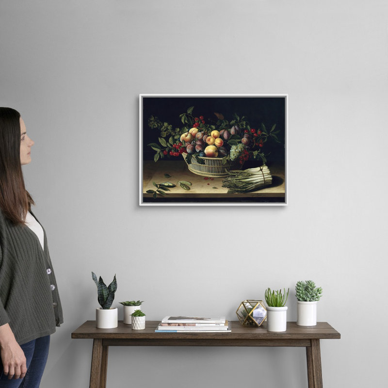 Nature morte avec un panier de fruits et un bouquet d'asperges, 1630 par Louise Moillon - reproduction d'art sur toile