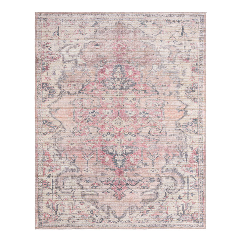 Engelman Oriental Beige/Pink Area Rug, Rectangle 7'10" x 10'