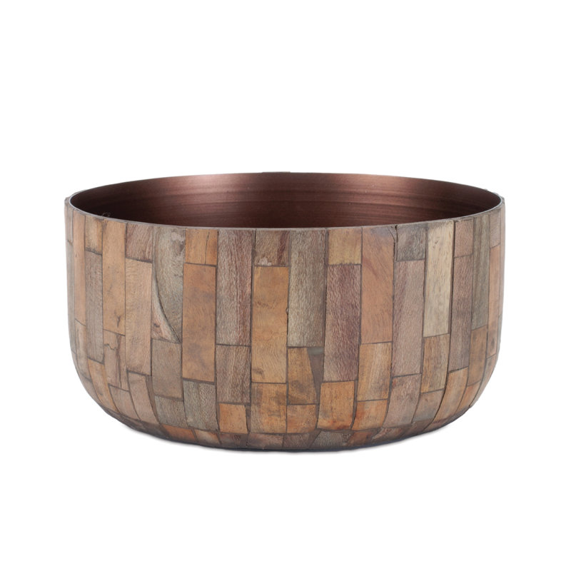 Boîte à fleurs ronde en bois (ensemble de 2)